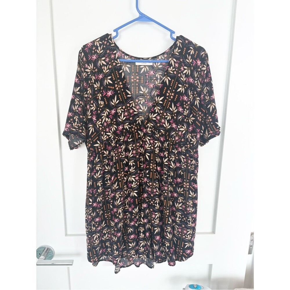 Natural Life Floral Boho Babydoll Tunic Dress XS/S